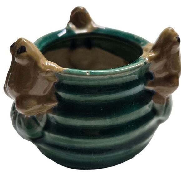 Frog Planter Whimsical Ceramic Flower Pot Succulent Holder Home Decor - Picture 1 of 8